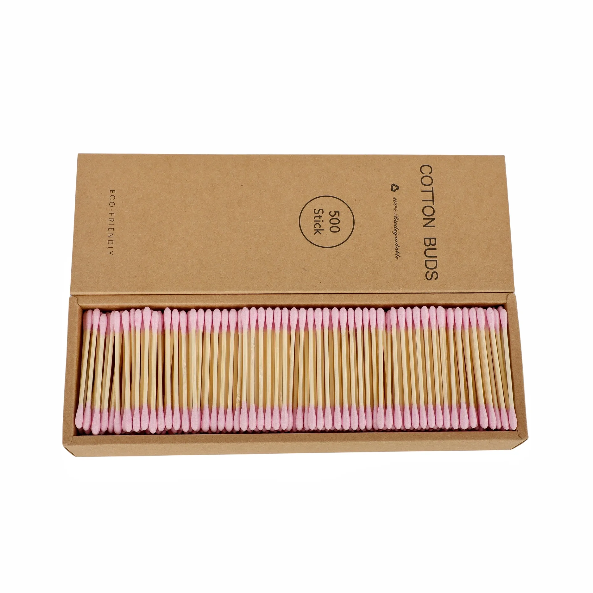 500Pcs/Box Colored Cotton Swabs Ear Wax Cleaning Care Makeup Removal Double Ended Cotton Swabs