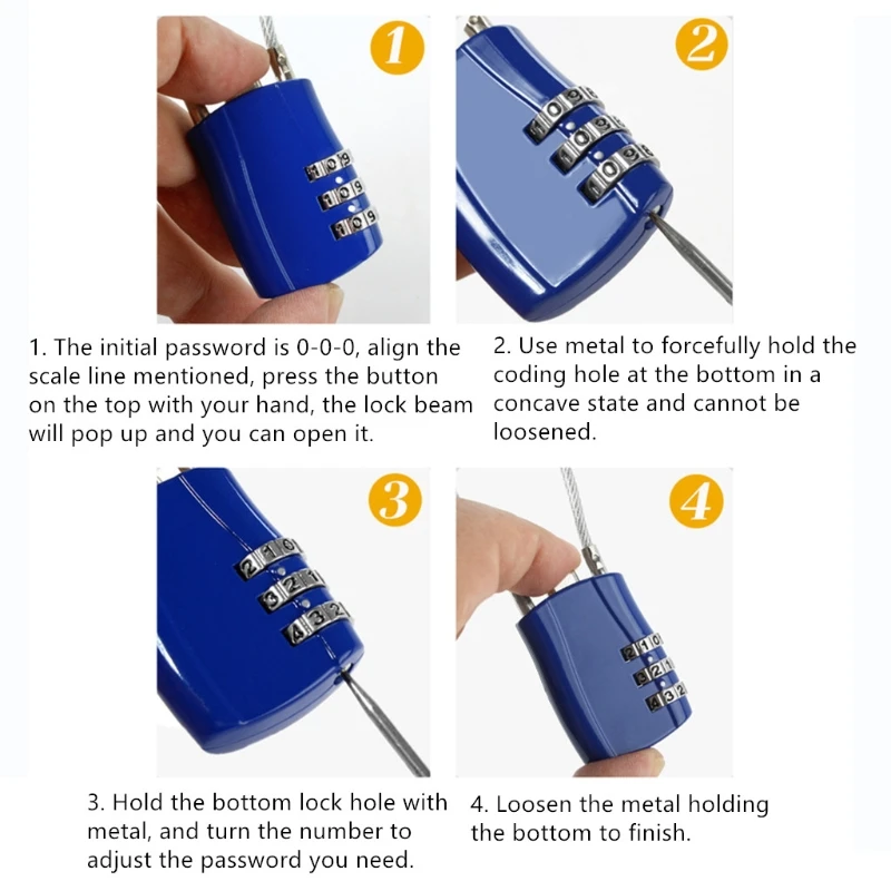 

Helmet Chain Lock for Scooter Motorcycle Bike Lock Cable 3-digit Password Combin Dropship