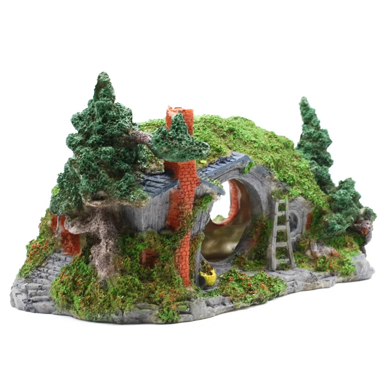 Large house Aquarium Decorations Fish Cave Resin Craft Castle Aquarium Landscape Ornament For Fish Tank Accessories
