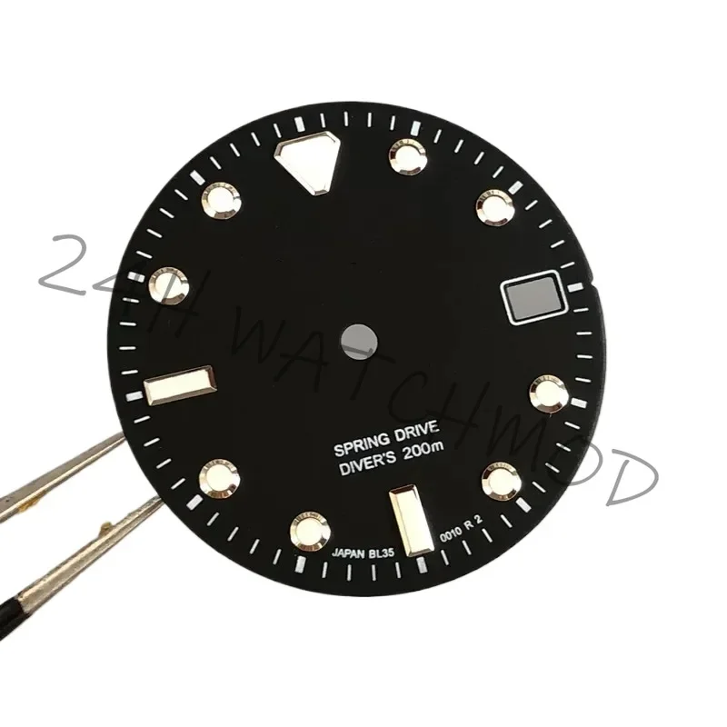 No.27 new style nh35 dial with s and gs logo fit Japan NH35/36 movement 28.5mm black color 3.0 and 3.8 feet