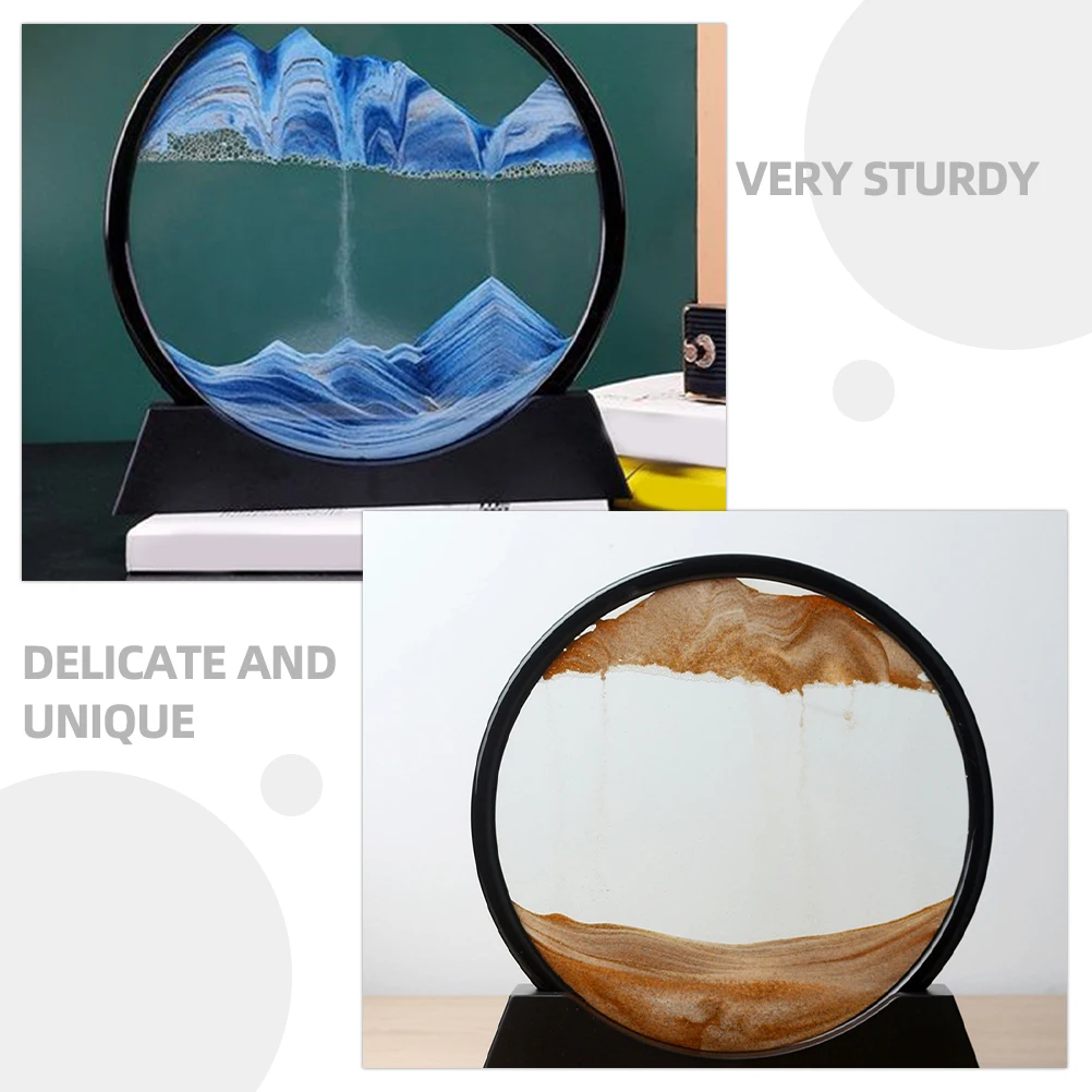 กรอบรูปภาพทรายเคลื่อนไหว DIY ภาพวาดทราย 3 มิติ สำหรับตกแต่งบ้าน สำนักงาน ตกแต่งโต๊ะทำงาน ภาพวิวทิวทัศน์ กรอบรูปทรายดูด