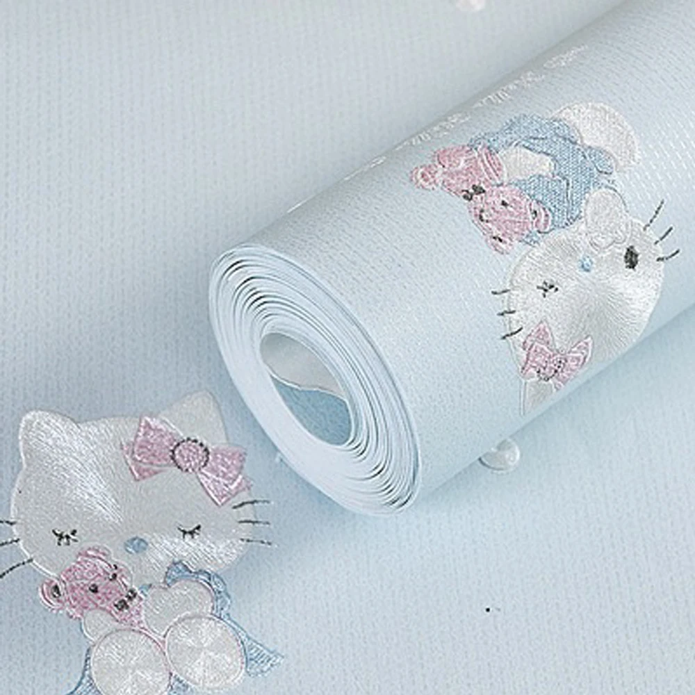 

Warm Cartoon Cat Non-Woven Wallpaper Children'S Boys and Girls' Bedroom Background Wall Paper Mural Papel De Parede Home Decor