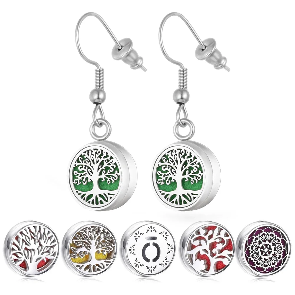 JEAN SMILE-pendientes colgantes de acero inoxidable para mujer, aretes de aromaterapia, Perfume de Aroma, difusor de aceite esencial, pendientes de gota