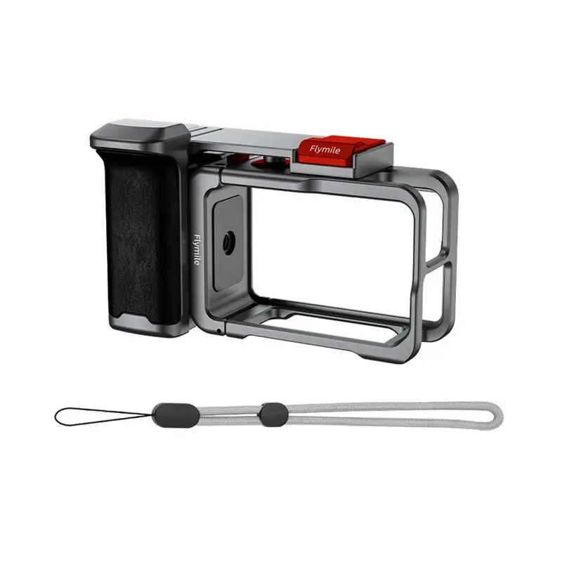 flymile-custodia-con-telaio-in-metallo-per-fotocamere-action-4-3-5-pro-kit-di-montaggio-con-impugnatura-in-metallo-per-foto-e-vlog-di-strada