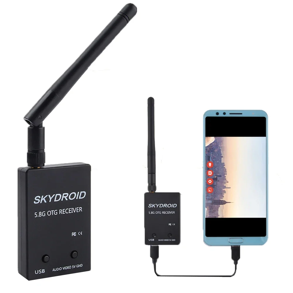 SKYDROID-Mini UVC OTG 5.8G 150CH Audio FPV Récepteur pour Téléphone Mobile Android, Tablette Smartphone, Émetteur RC Drone Pièce de Rechange