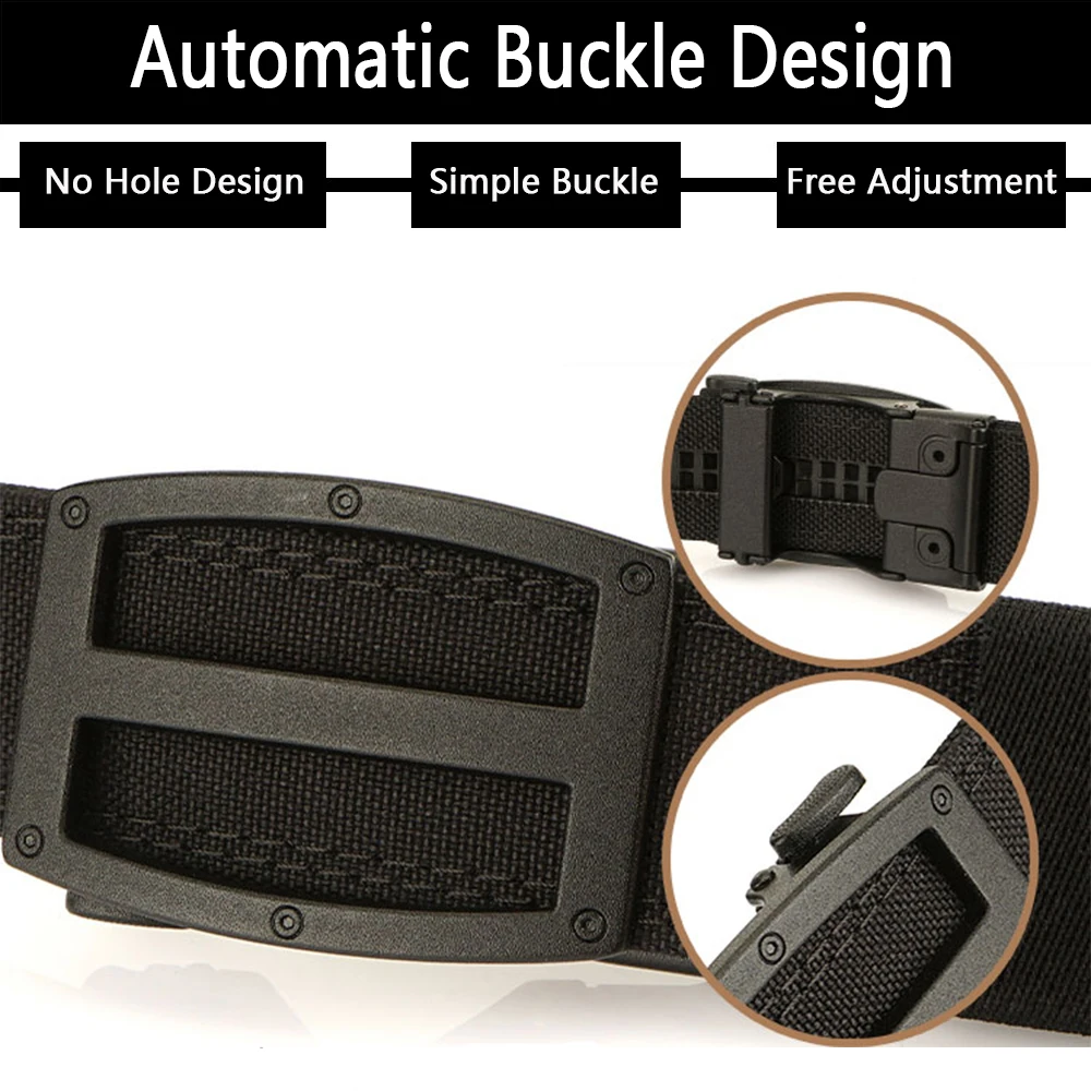 TUSHI cinturón táctico militar genuino oficial para hombres, hebilla automática de aleación, cinturón de servicio para hombres, nailon 1100D,