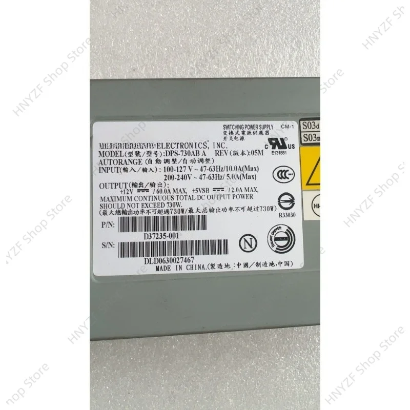 R360 Server Power Supply DPS-730AB A 730W Redundant Power Supply Module D37235-001