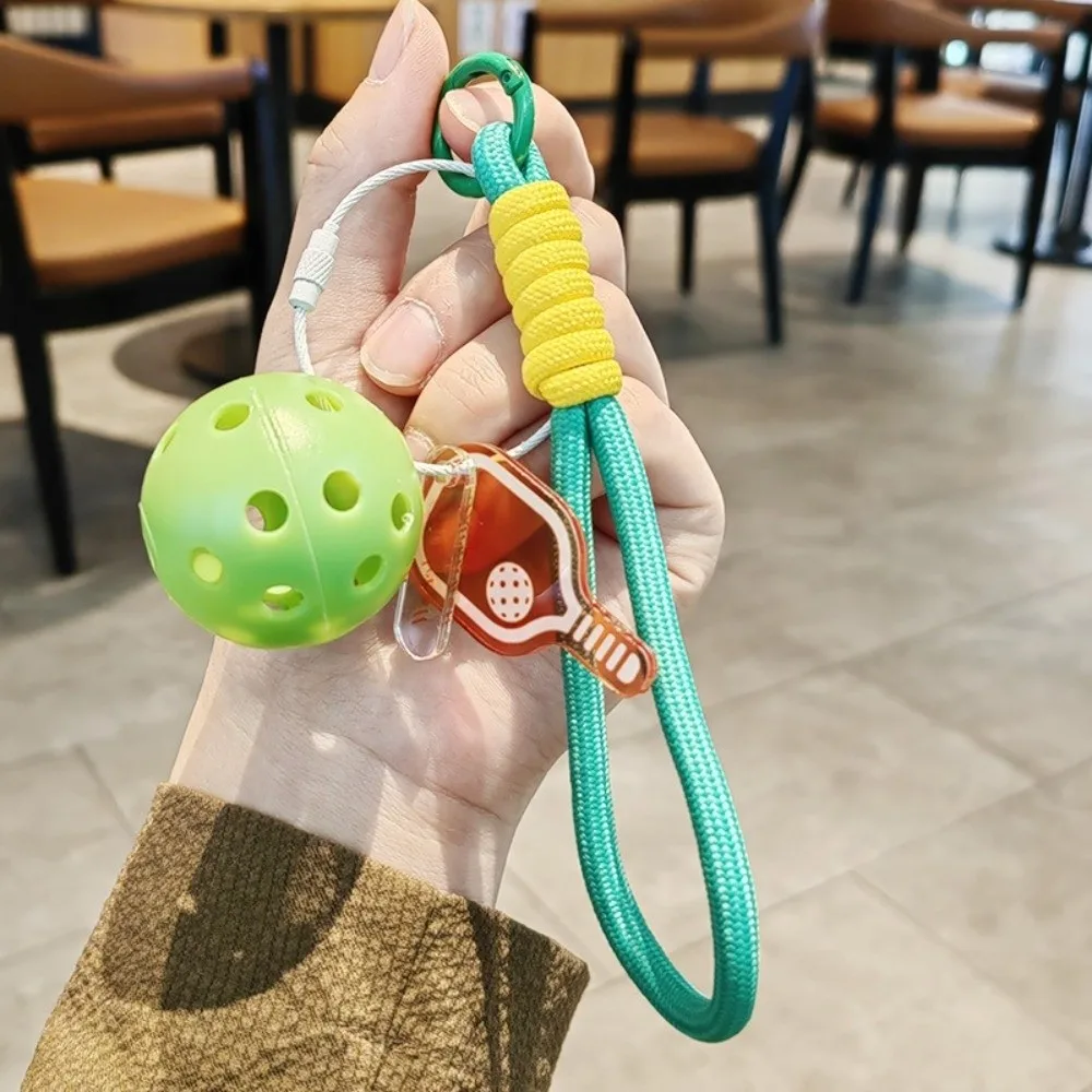 New Acrylic Pickleball Paddle Keychain Detachable with Lanyard Pickleball Key Ring Pickleball Racket Pendant Bag Accessories