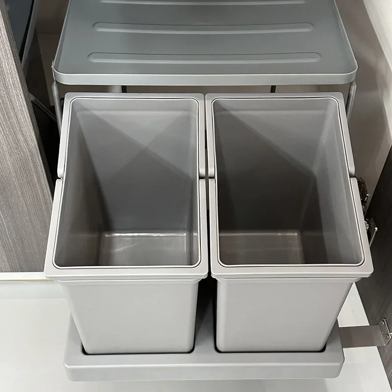 Kitchen Sink Cabinet Door Connect Waste Bins Creative Waterproof Moisture-proof Large Capacity Hidden Type Waste Bins
