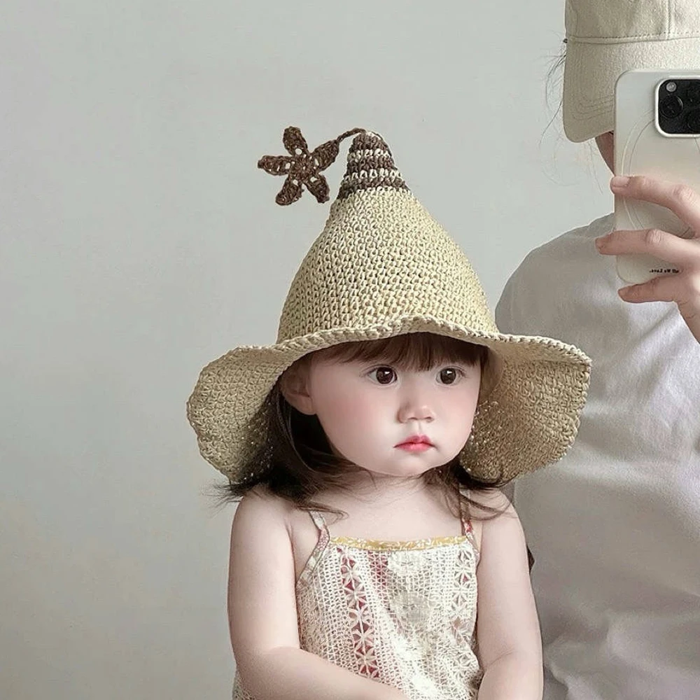 Summer Baby Straw Hats Kids Girls Lovely Star Accessories Sunshade Caps Children Fisherman Hat 3-6 Years