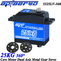 SPT 5325LV-360 25KG Dual Axis Low Voltage High-speed Metal Gear 360° Digital Servo for 1/8 1/10 RC Car Crawler Truck Robot Arm
