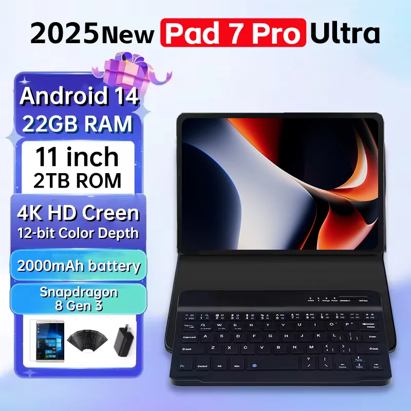 yZ[z2025NV^IWiO[oŃ^ubgPC Pad 7 ProASnapdragon 8gen3ځAAndroid 14 HD 4KA22GB + 2TBAfASIM 5GWIFIΉ
