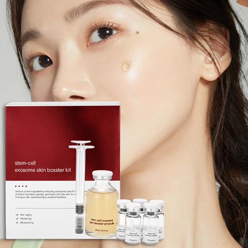 Facial Freeze Dried Powder Ampoule Box, Moisturizing Hydrating Essence Nourish Repair Dry Skin Freeze-Dried+Syringe Kit Skincare