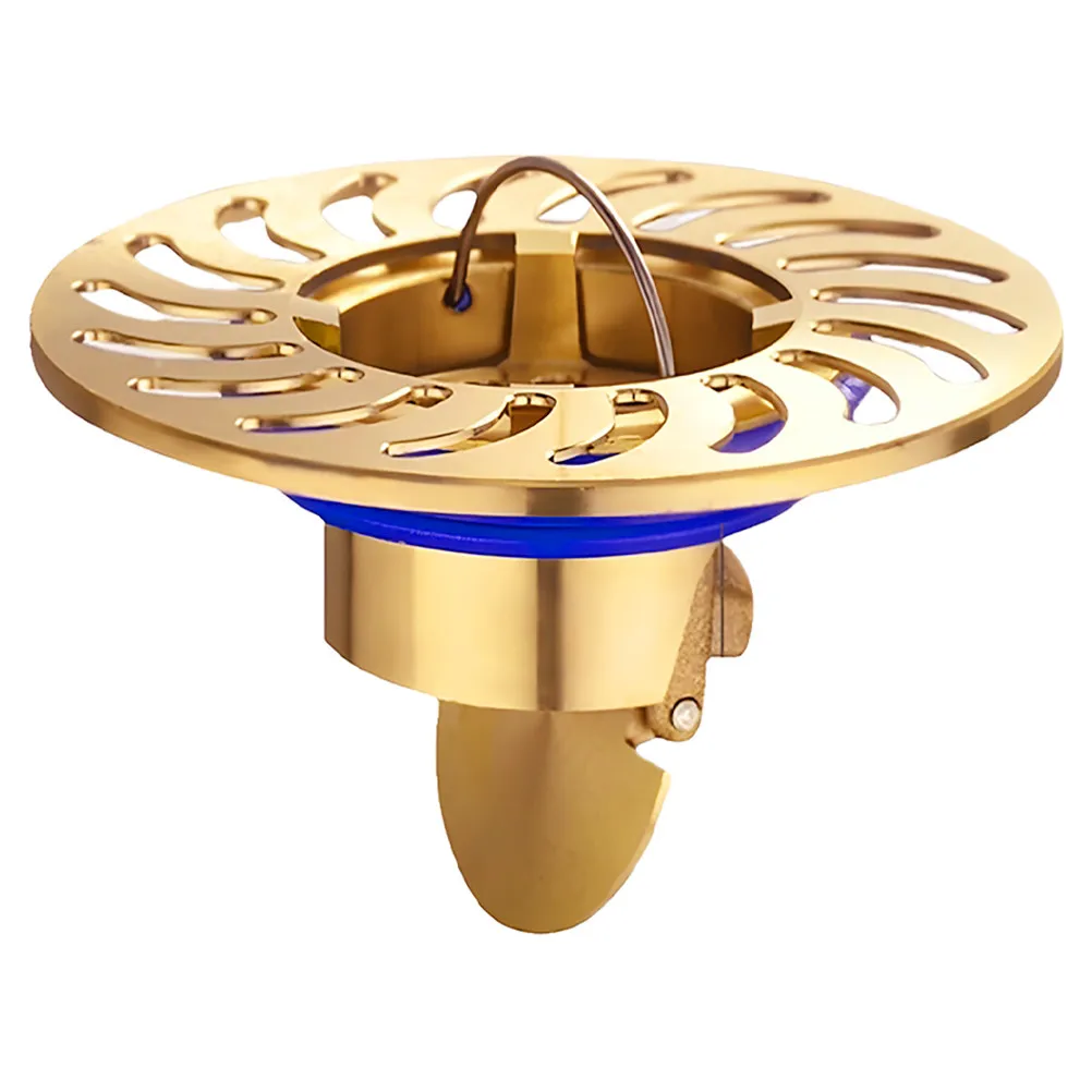Bathroom Floor Drain Filter Basket Hair Catcher Brass Odor Stopper Sink Shower Drain Cover Strainer for Home Hotel