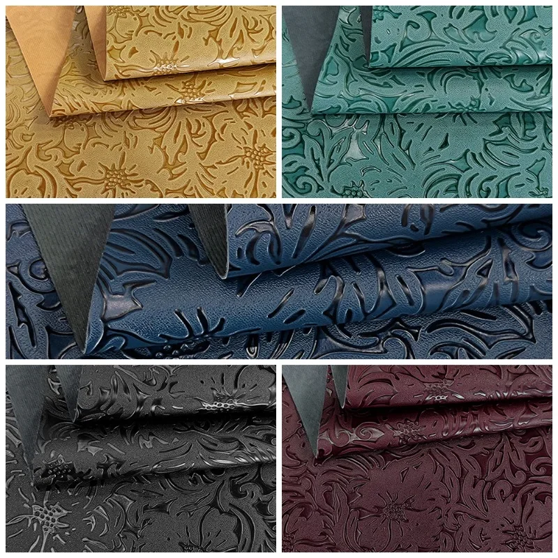 

30x135cm Vintage Carved Embossed Faux Leather Fabric, Synthetic Leather Fabric, Making DIY Clothing Accessories/Cover Materials