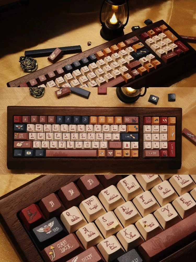 

Anime Harry The Magic World Keycaps Cherry Profile PBT Retro 137 Keycap Brown Mechanical Keycaps