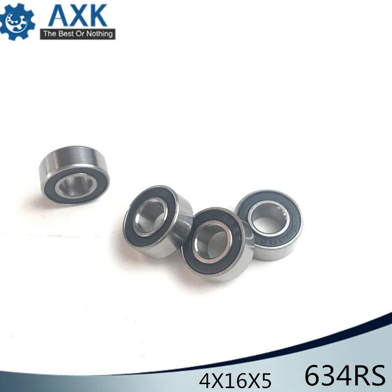 634RS Bearing 4*16*5 mm ( 10 Pcs ) ABEC-1 Grade R1640HH 634-2RS  Miniature 634 RS Ball Bearings