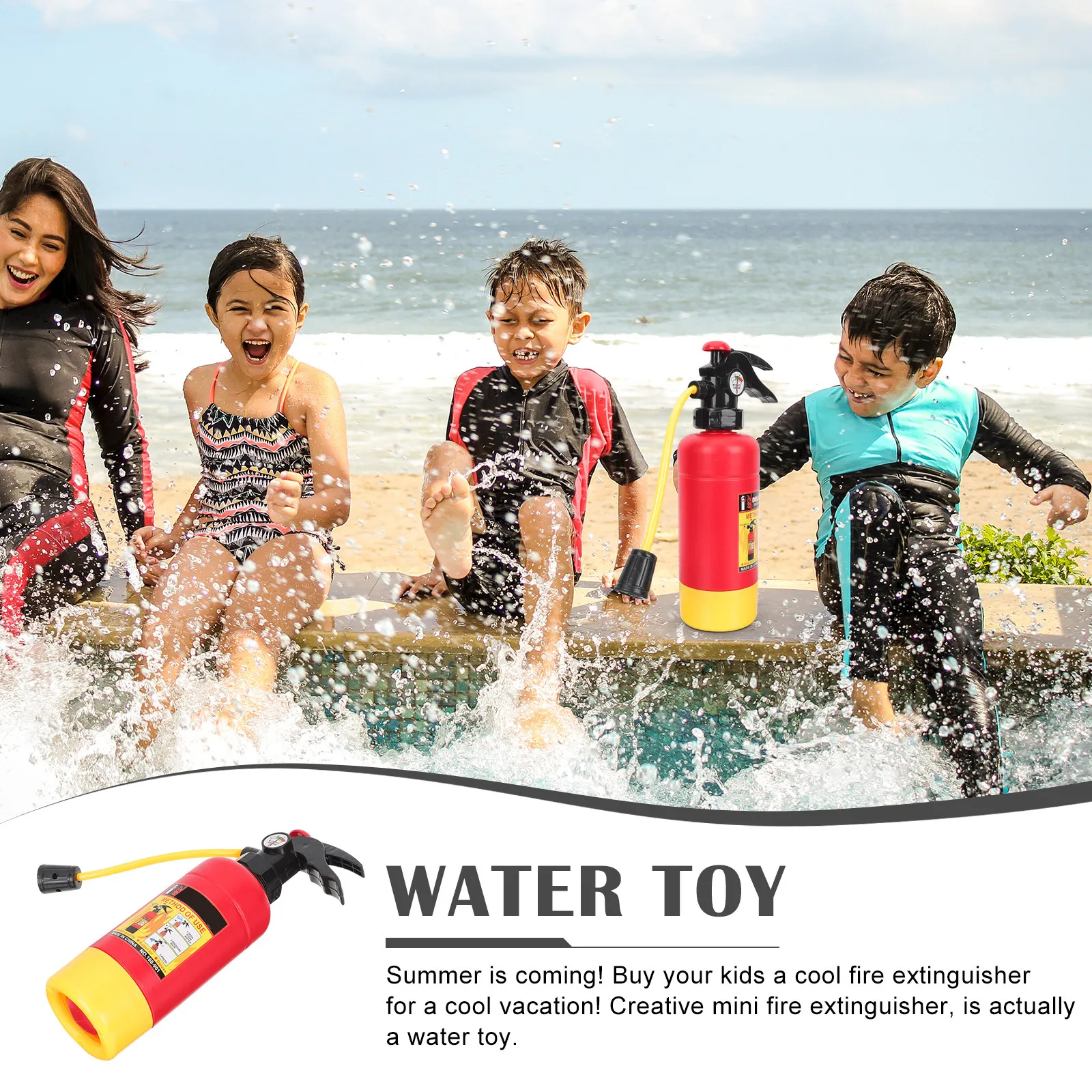 Kinder-Wasserspielzeug-Set Robuste Plastikkonstruktion Spritzpistole mit Großer Reichweite Sommerspaß Echte Feuerwehrmann-Atmosphäre