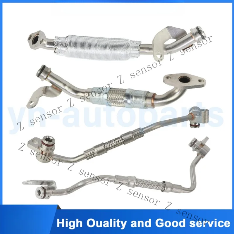 RRR+  4PCS Turbocharger Oil Supply Line Hoses For BMW E90 E82 F01 E71 E89 Z4 X6 335i