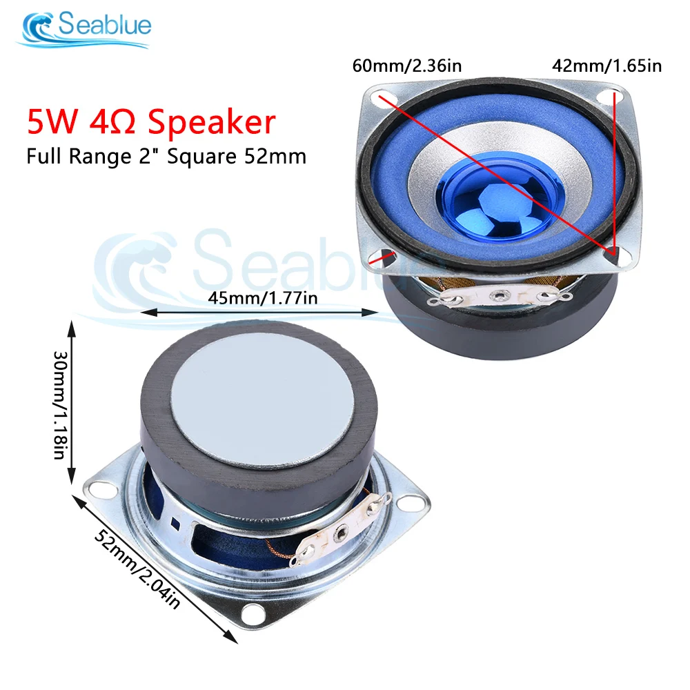 2Pcs Audio Tweeters 52MM Piezoelectric Tweeter Audio Speaker 2 inches 5W 4 ohms Full Frequency Treble Ceramic Piezo Loudspeakers