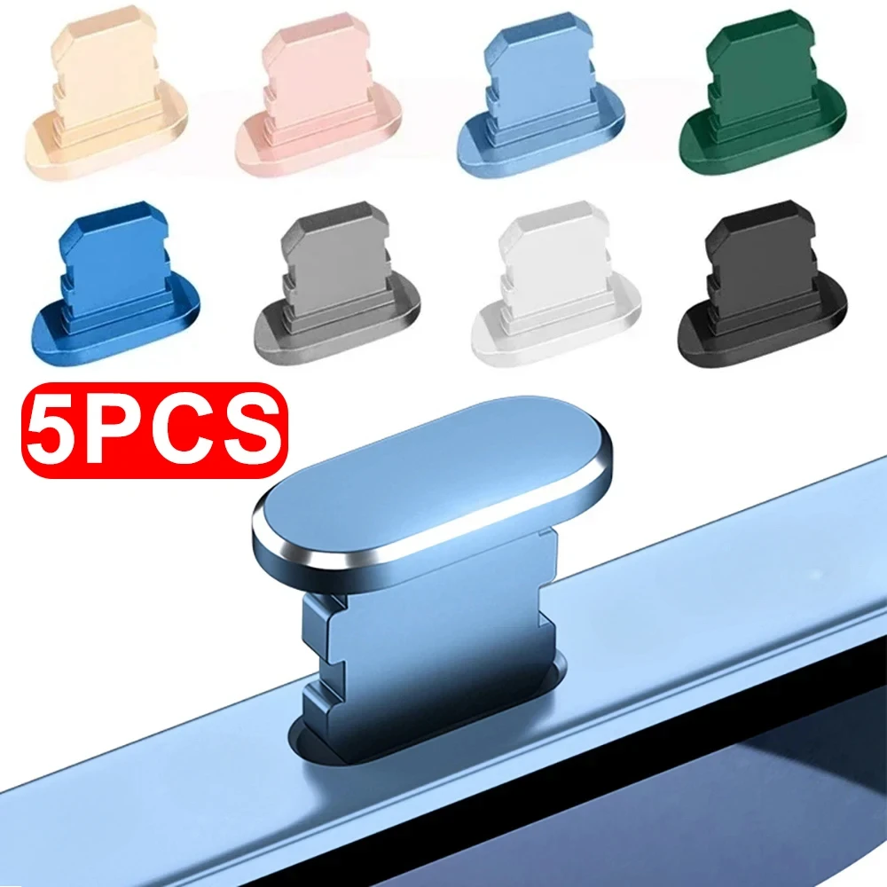 5/1Pcs IOS Metall Staubstecker Für iPhone 12 13 14 Pro Max XR XS X 6 7 8 plus Lade Port Staub Stecker Schutz Anti-Schmutz Stopper