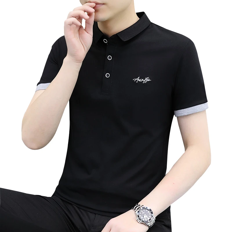 BROWON 2024 New Top Summer Casual Business Mens Polo Shirts Men\'s Sports Embroidery PoloShirt Man Solid Short Sleeve Polo