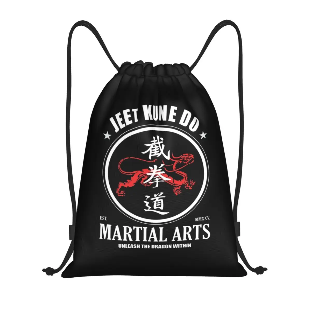 Unleash The Dragon Within Jeet Kune Do Dragon Power Backpacks Multi-function Drawstring Bundle Pocket Sports Bag Book Bags