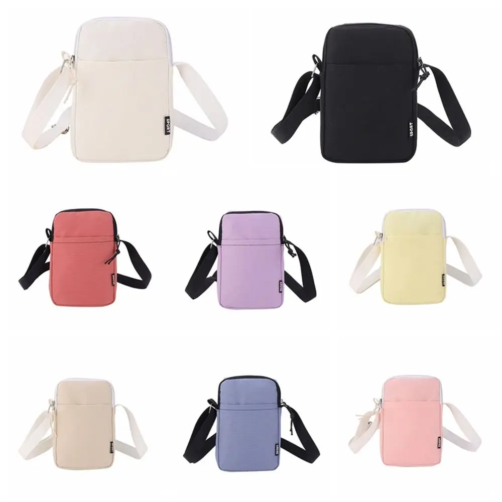 

Simple Mobile Phone Bag Canvas Shoulder Bag Crossbody Phone Pouch Pure Color Phone Purse Crossbody for Phone Storage