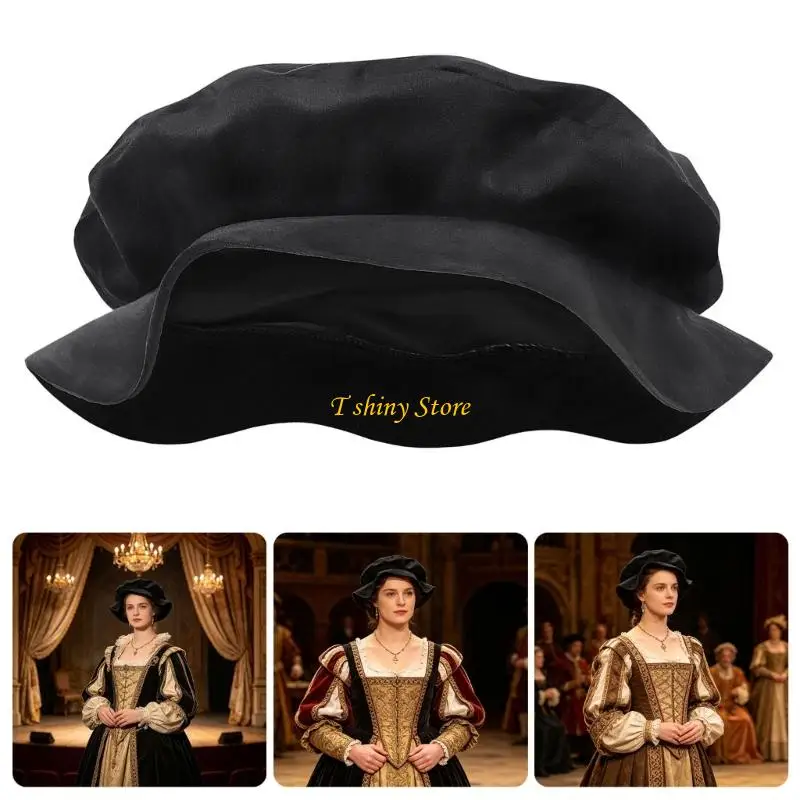 

N58F Hat Comfortable Medieval Flat Cap For Theatrical