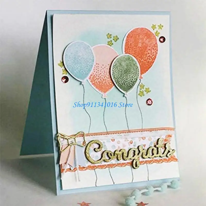 بالون قطع معدنية يموت Stencil DIY بها بنفسك ألبوم سكرابوكينغ ورقة بطاقة قالب قالب النقش الحرفية الديكور #4