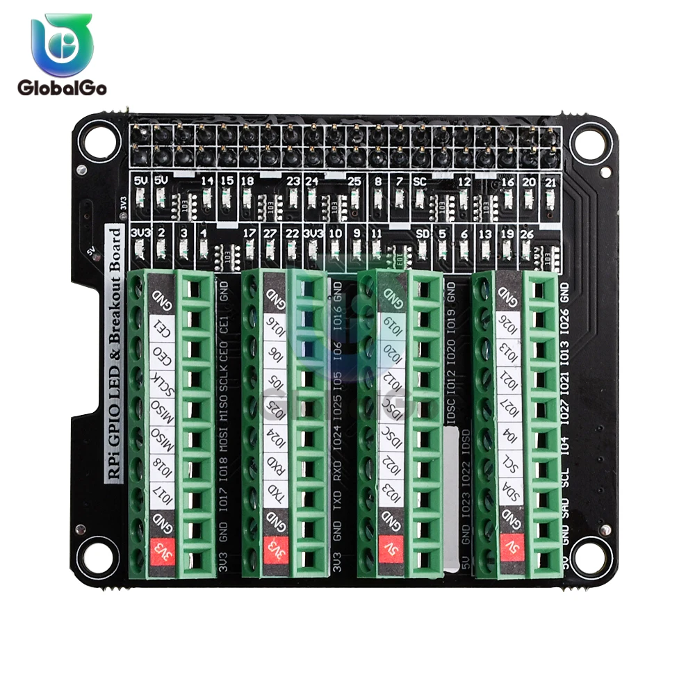 

RPi GPIO Status LED and Terminal Block Burst Caps for Raspberry Pi A+ 3A+ B+ 2B 3B 3B+ 4B Terminal Blocks