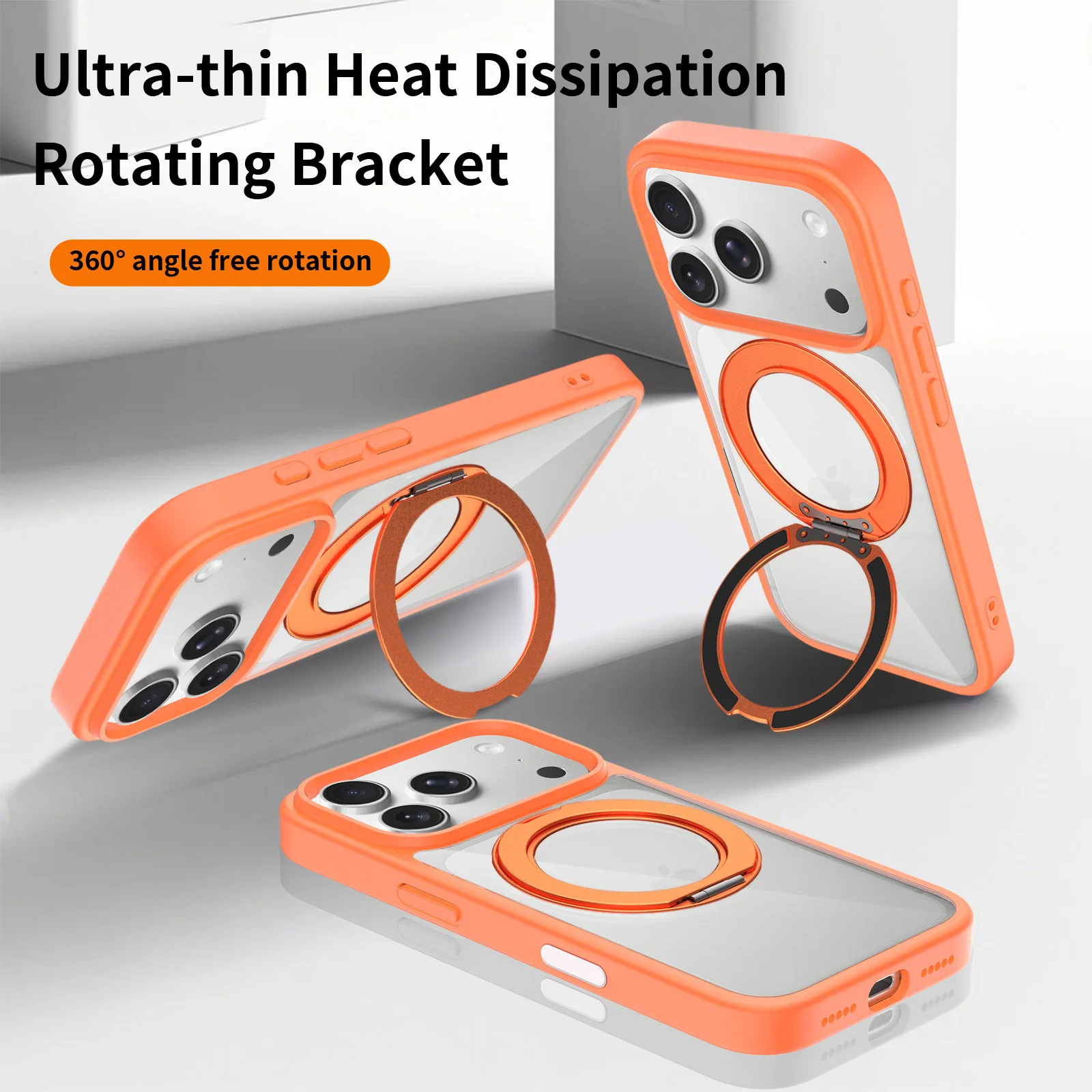 

360° Rotating Magnetic Stand Phone Case For iPhone 17 Pro Max 17 Air For Magsafe Wireless Charging Case With Camera Button Shell