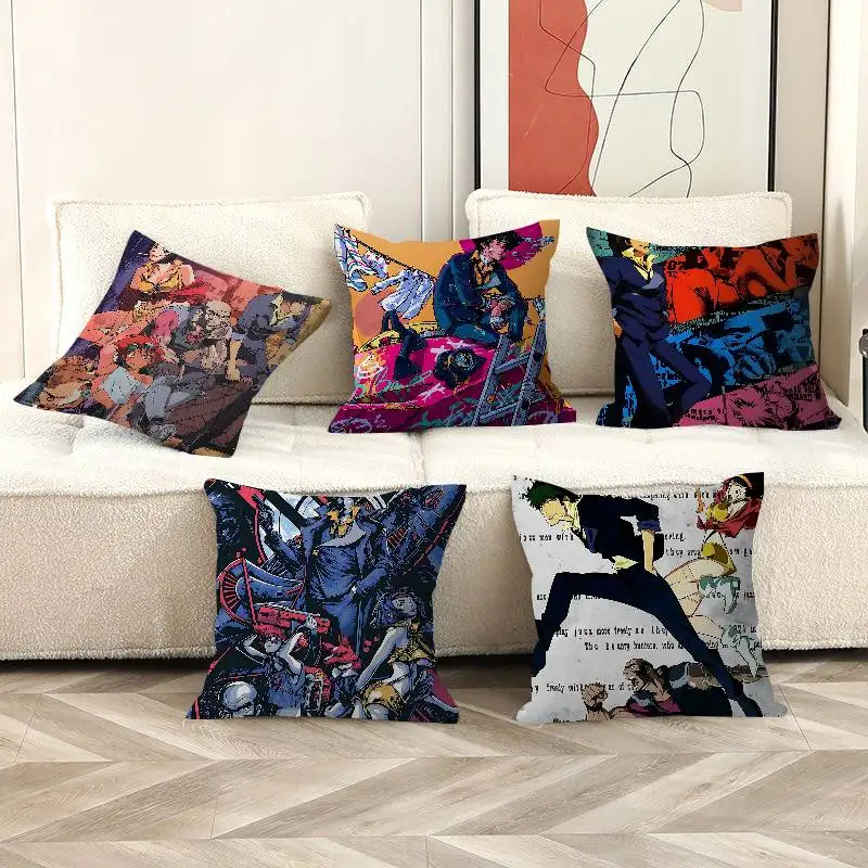 Anime C-Cowboy Bebop Cushion Cover Car Throw Pillow Case For Sofa Car Christmas Gift 40x40cm 45x45cm
