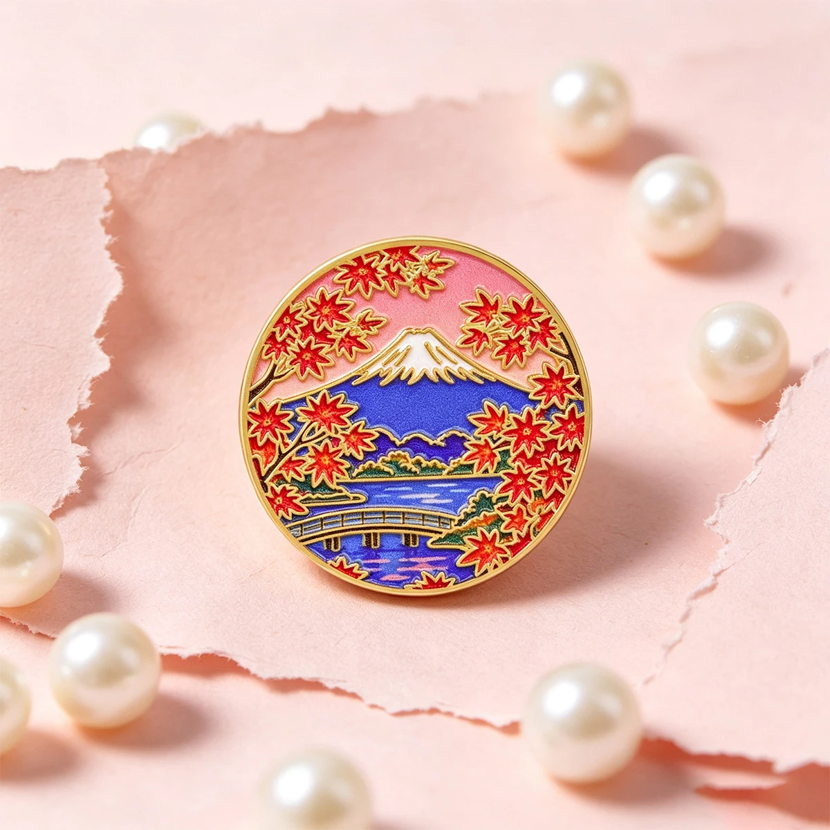Art Waves Enamel Pin Mountain Brooch Lapel Pins Badge on Backpack Clothing Accessories Fashion Jewelry Friends Gifts