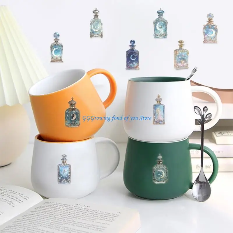 

H9EB 50pcs Mysterious Moon Phase Stickers Waterproof Guitar Laptop Decoration