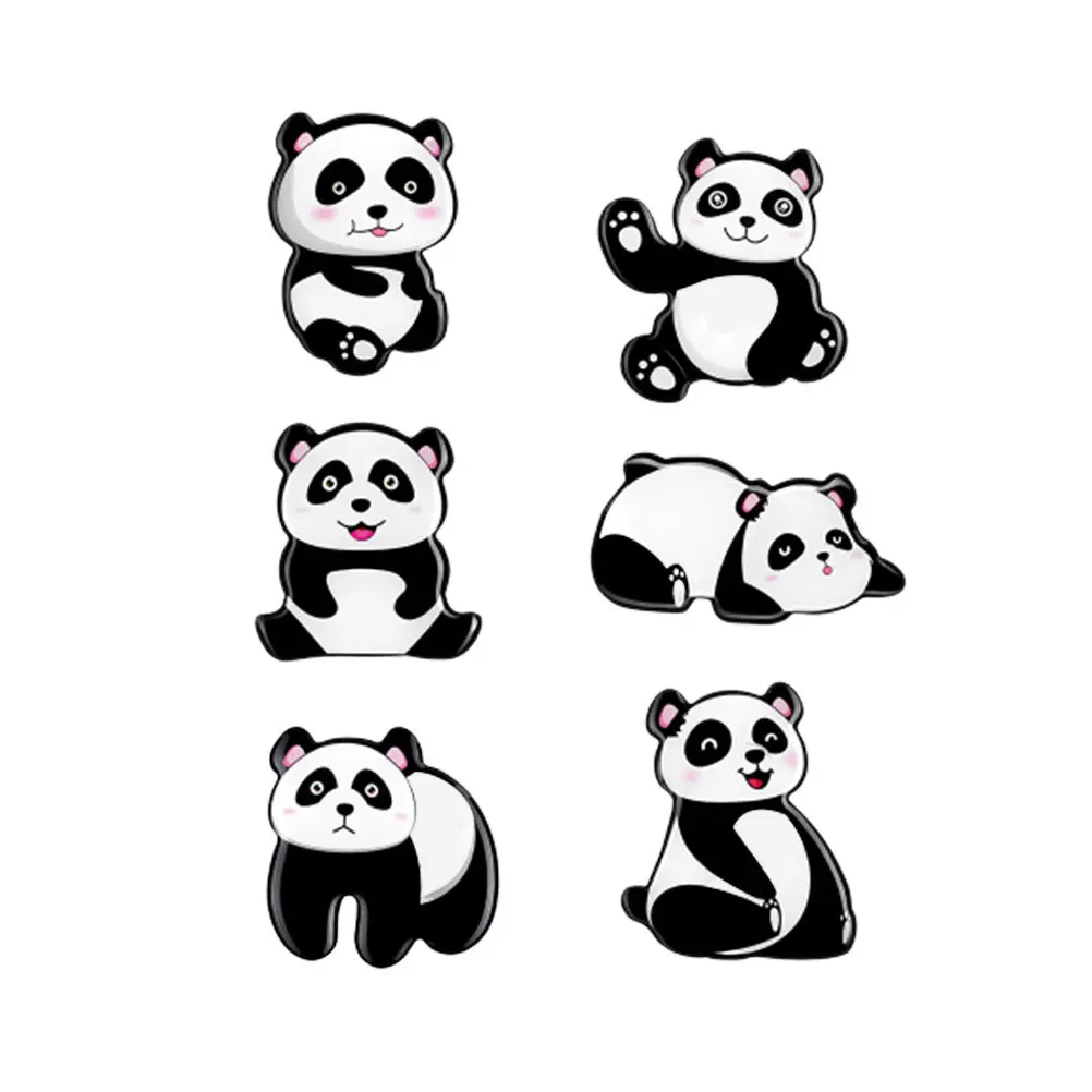

6Pcs Panda Animal Fridge Magnets Cartoon Refrigerator Stickers Kitchen Magnetic Decoration Accessories Panda Fridge Magnet