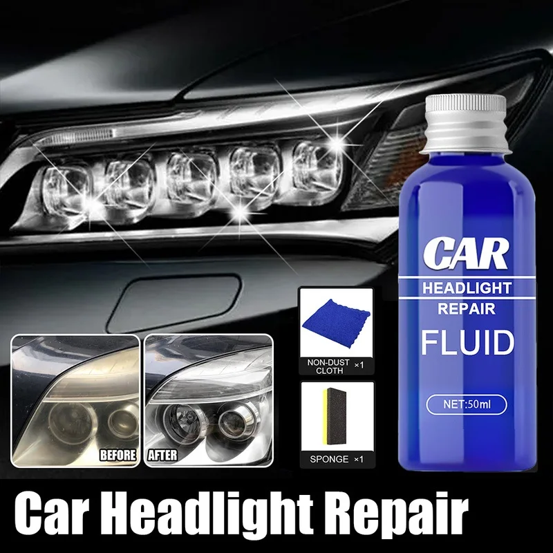 Car Headlight Polishing Agent Scratch Remover Repair Fluid Headlight Renewal Polish And Maintenance Liquid Kit Auto Accessories