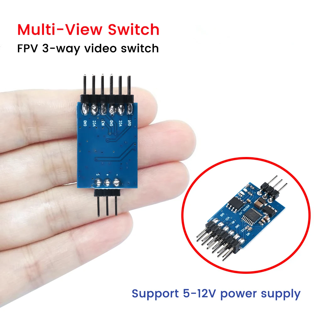 DC5-12V 3-Channel Video Switcher Module 3-Channel Video Switch Board FPV Camera For Drone 5.8G FPV Transmitter and Camera