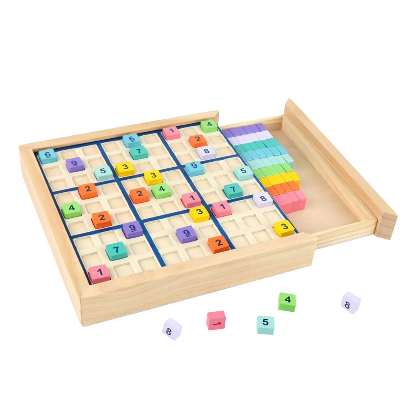 Wood Sudoku Puzzle Playset Montessori for 3 Years and up Kids Thinking Game