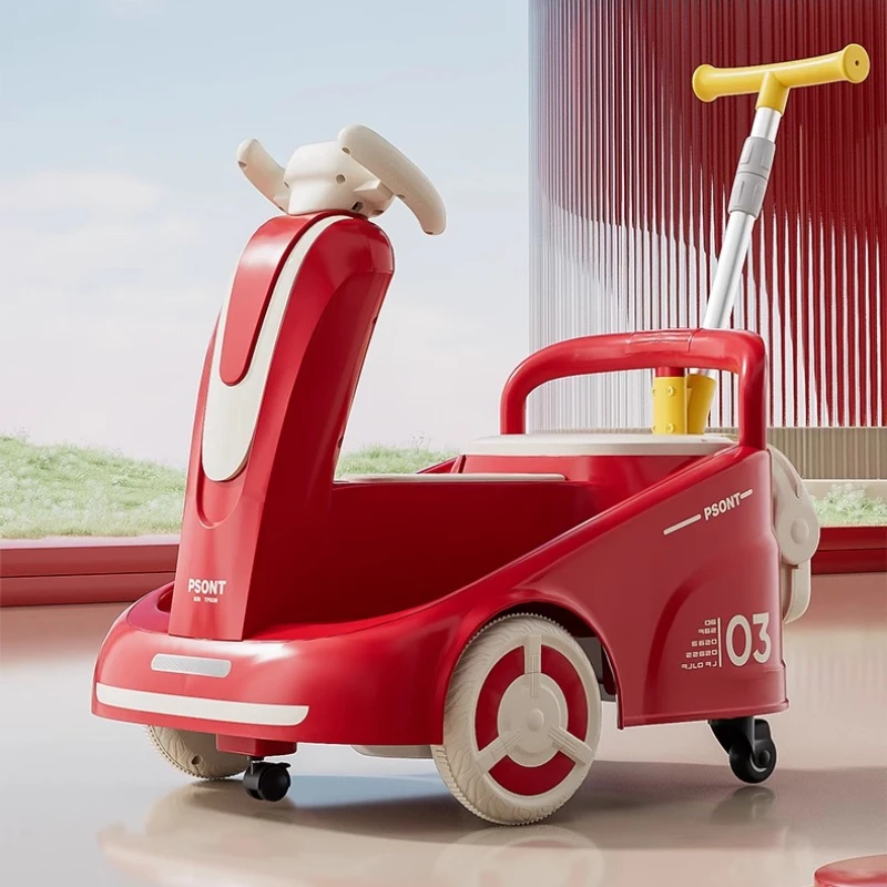 Wózek dziecięcy z pilotem i kierownicą LED 5200mAh Akumulator Wózek i chodzik dla niemowląt ‌