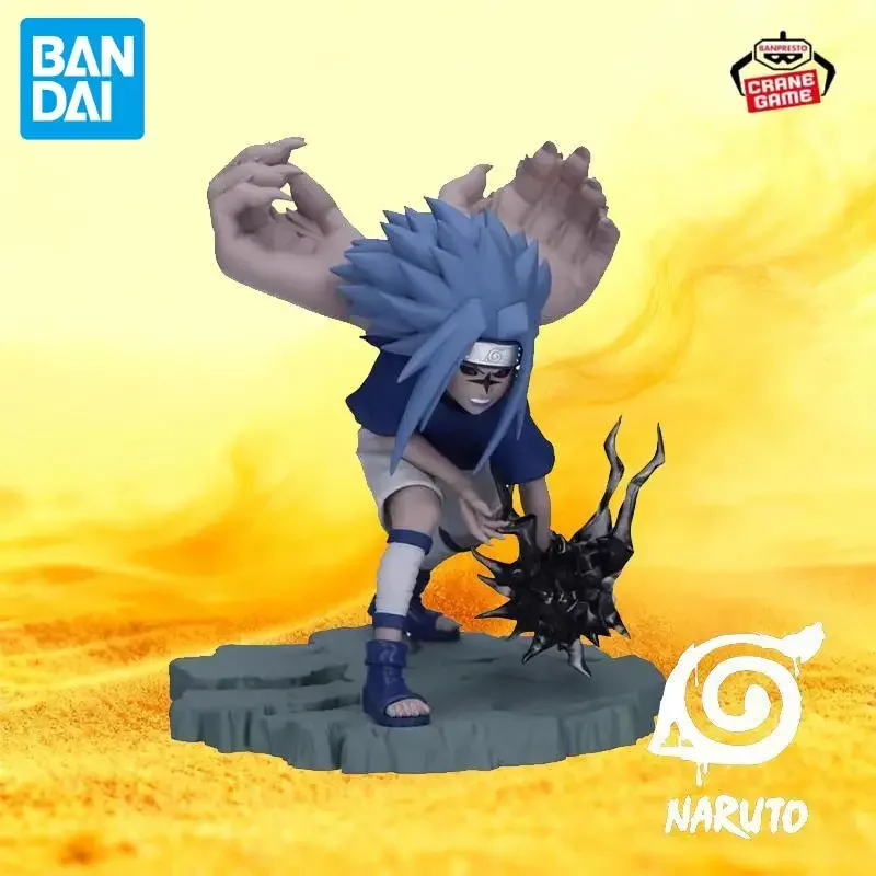 Bandai Original Naruto Uchiha Sasuke Figure Brand New Anime Action Models Cartoon Doll Ornamenti per il desktop Giocattoli Regali del festival
