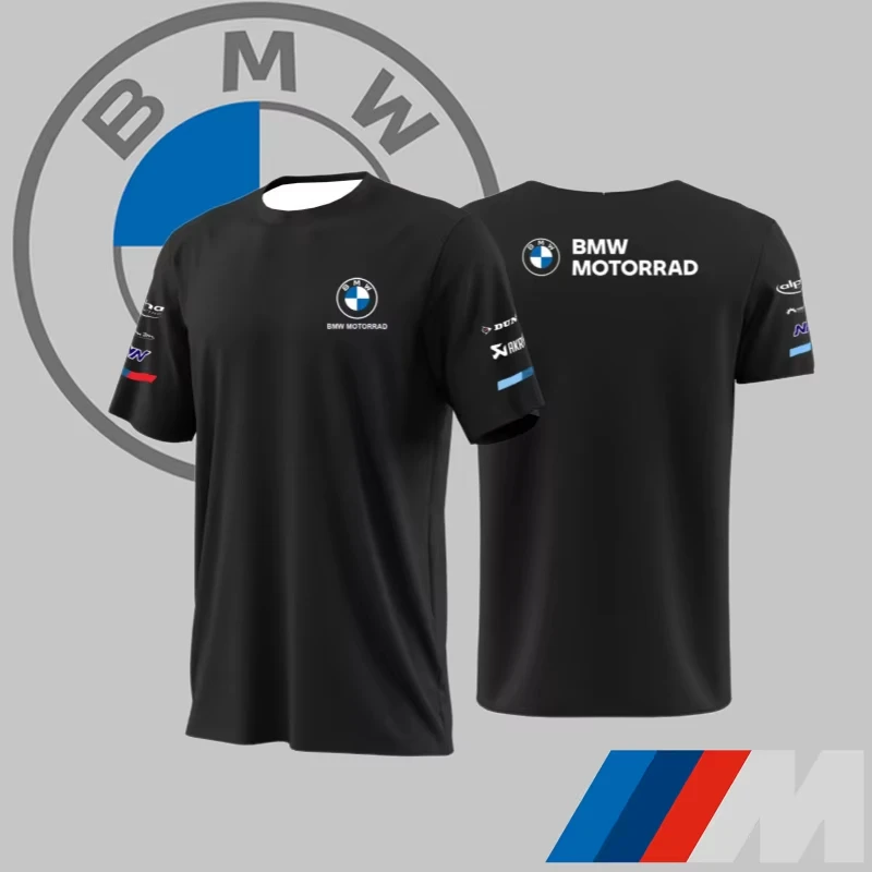 

Мужская летняя футболка BMW с коротким рукавом, модная повседневная спортивная мотоциклетная гоночная футболка M Power Car, брендовая одежда