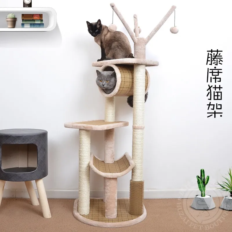 

Cat climbing frame: sisal solid wood cat scratching post cat jumping platform cat scratch board cat rack cat tree cat litter