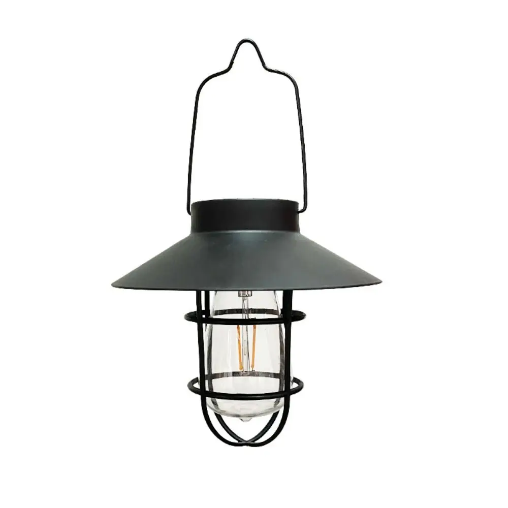 Atmosphere Light Retro Solar Lantern Lamp Vintage with Tungsten Bulb LED Oil Lamp Waterproof Creative Hanging Tent Lamp Outdoor