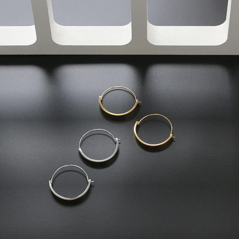 316L Stainless Steel French Geometry Simple Glossy Circle Earrings For Women New Trend Luxury Non-fading Jewelry