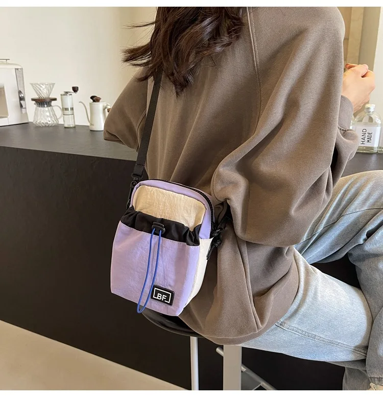 

Портативная и модная сумка для хранения мобильного телефона, трендовая женская сумка через плечо, студенческая мини-холщовая сумка в ассортименте