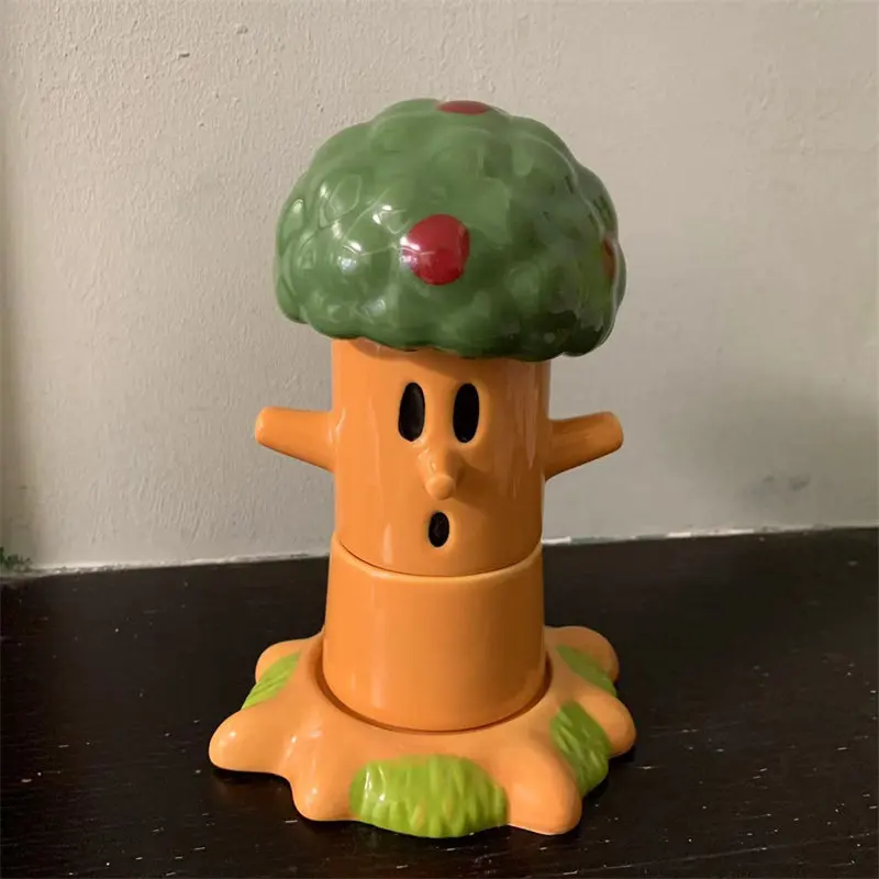 

Японские керамические чашки с персонажами мультфильмов, расписанные вручную, милые кружки в форме дерева, чашка для воды для домашнего офиса и кофейная чашка, креативные подарки