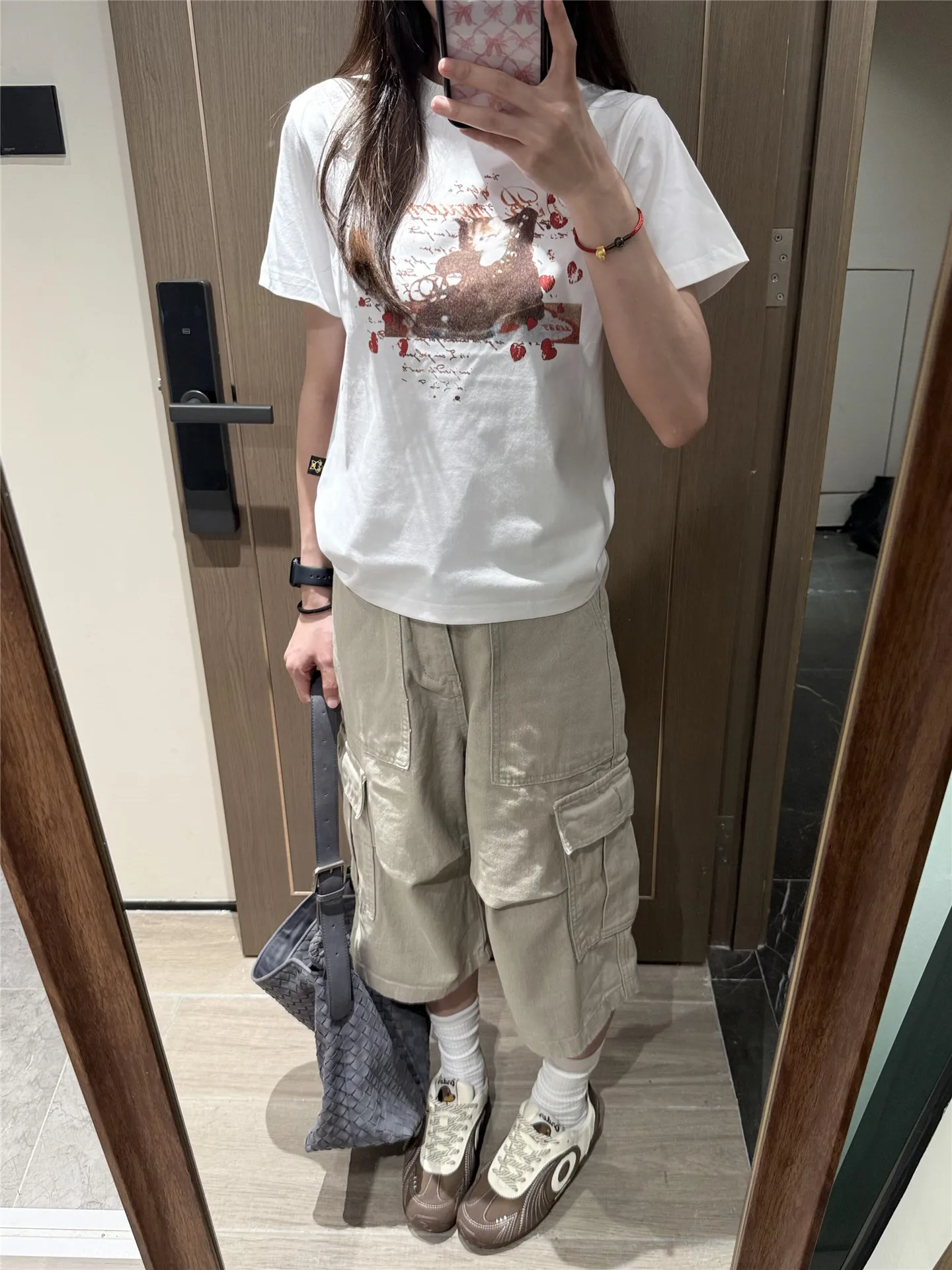 

American Style Vintage Workwear Loose Wide Leg Jeans Women's Summer Casual High Waist Cotton Trousers with Pockets