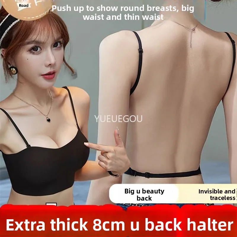 

Бюстгальтер пуш-ап Extreme 8 см для небольших грудей — дизайн с глубокой U-образной спинкой, ультратолстая подкладка, подтяжка и улучшение, сексуальный бюстгальтер с открытой спиной