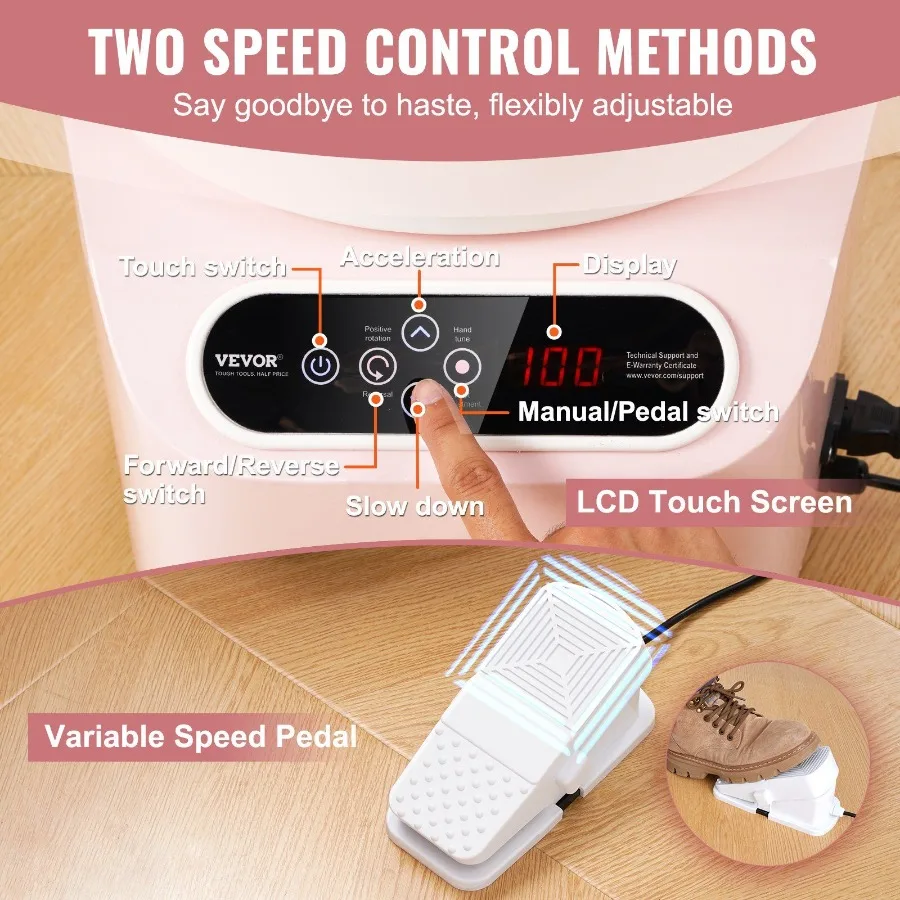 Töpferscheibe, 10 Zoll, Töpferformmaschine, 350 W, elektrisches Rad für Töpferei, mit Fußpedal und LCD-Touchscreen, Direktantrieb